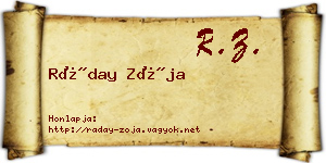 Ráday Zója névjegykártya